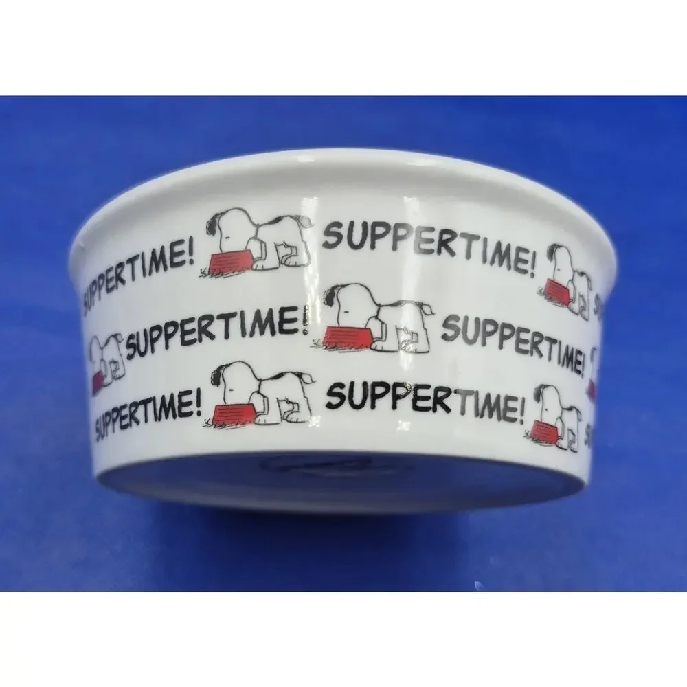 Gibson Peanuts SNOOPY Suppertime Ceramic Pet Food Dish 5.25x2